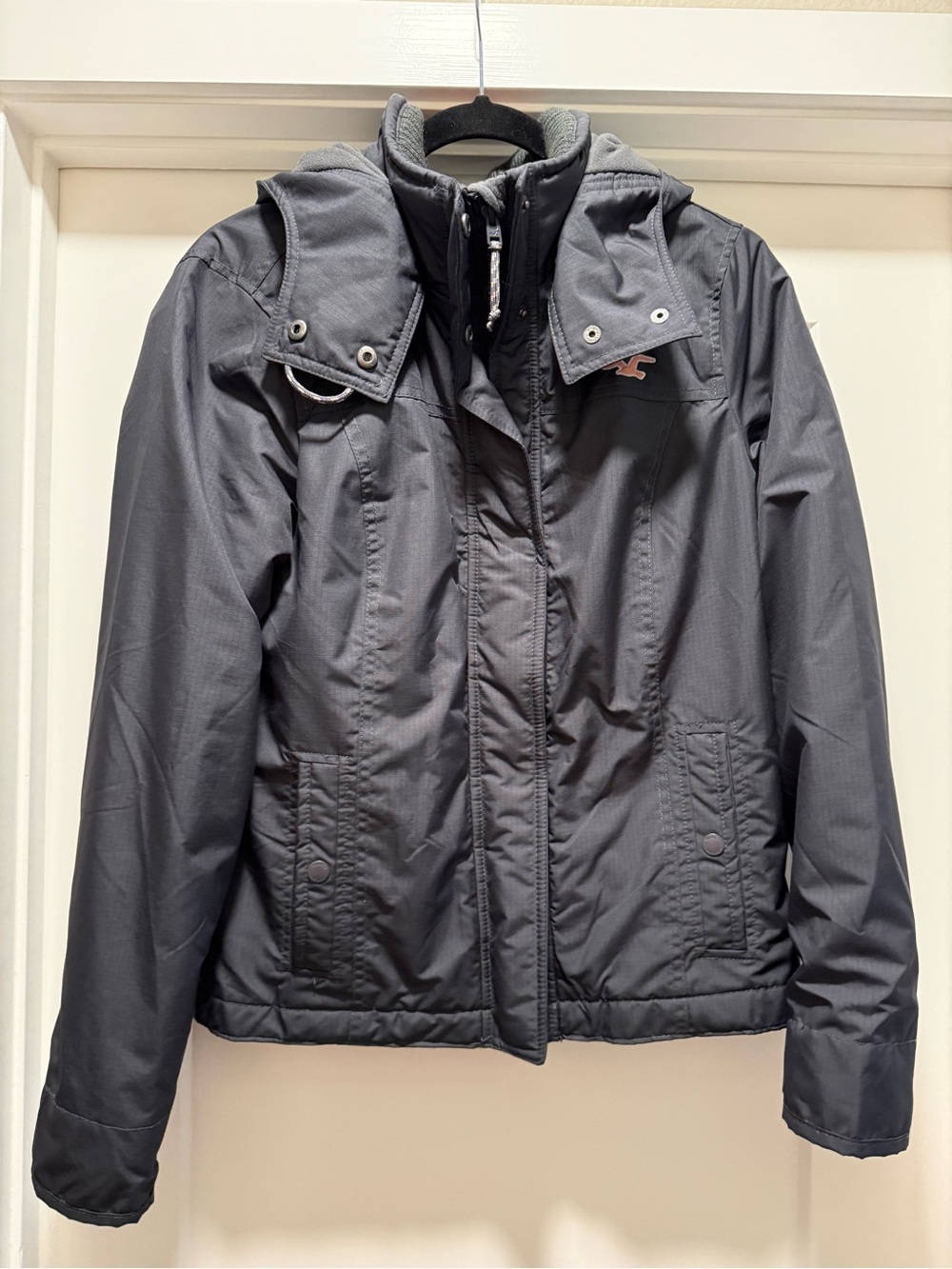 Women’s Hollister Grey All-Weather Hooded Jacket Size Large